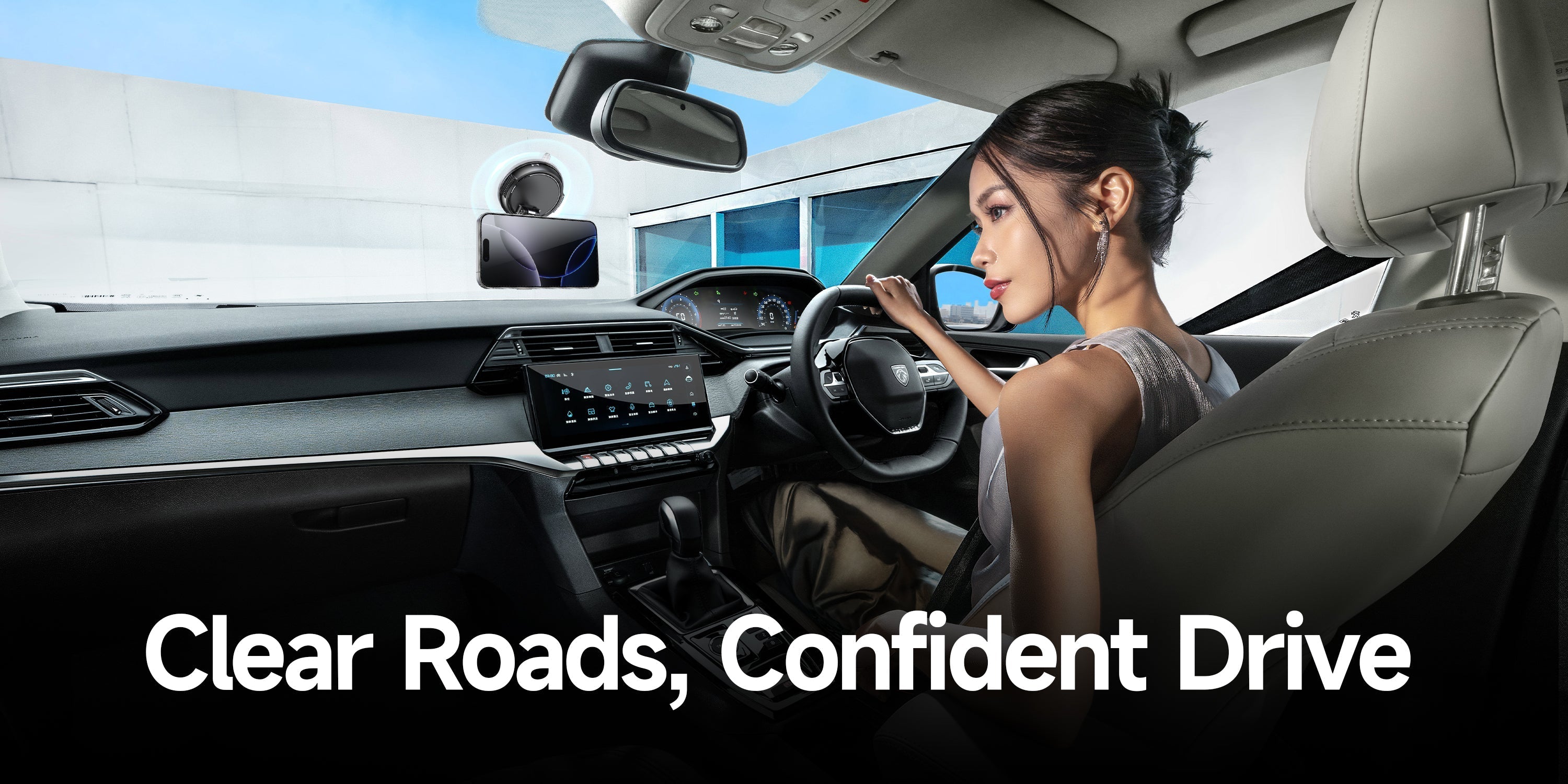 The ANDERY MagSafe car mount keeps the phone visible without distracting the driver.
