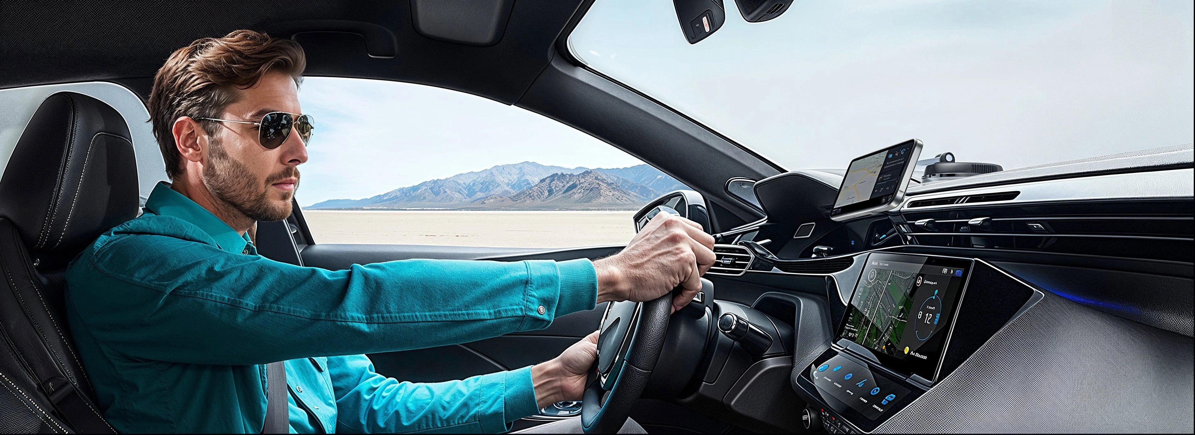 Driver using ANDERY MagSafe car mount while navigating on a smartphone